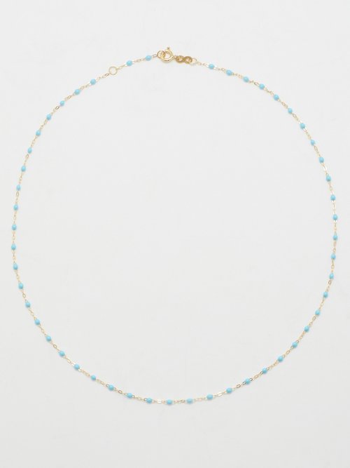 Gigi Clozeau 18k Yellow Gold Classic Gigi Resin Bead Collar Necklace, 16.5 In Turquoise