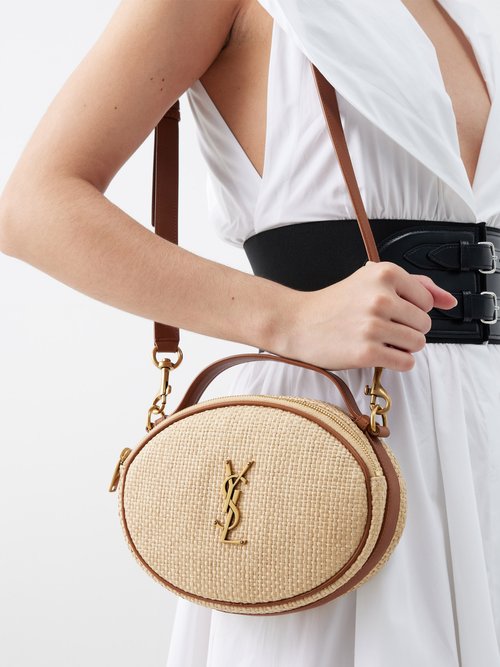 Saint Laurent | Women Cassandre Raffia Camera Bag Golden Ecru Unique