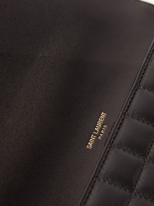 YSL-plaque quilted-leather cardholder | Saint Laurent