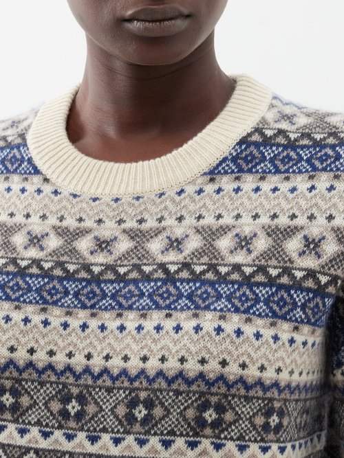 Women's Fair Isle Jacquard Knit Sweater by Magda Butrym
