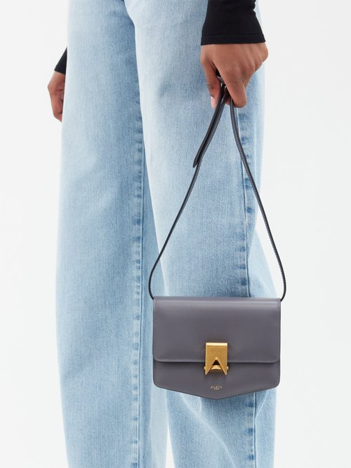 Alaia Heart Leather Shoulder Bag, Blanc Optique, Women's, Handbags & Purses Crossbody Bags & Camera Bags