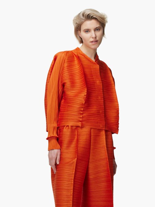 Pleats Please Issey Miyake – Thicker Bounce Technical-pleated Jacket – Womens – Orange