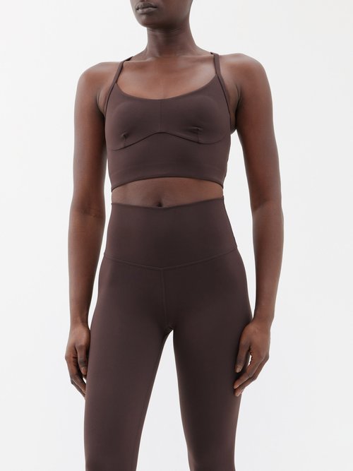 Varley - Let's Move Irena Recycled-blend Sports Bra - Womens - Brown