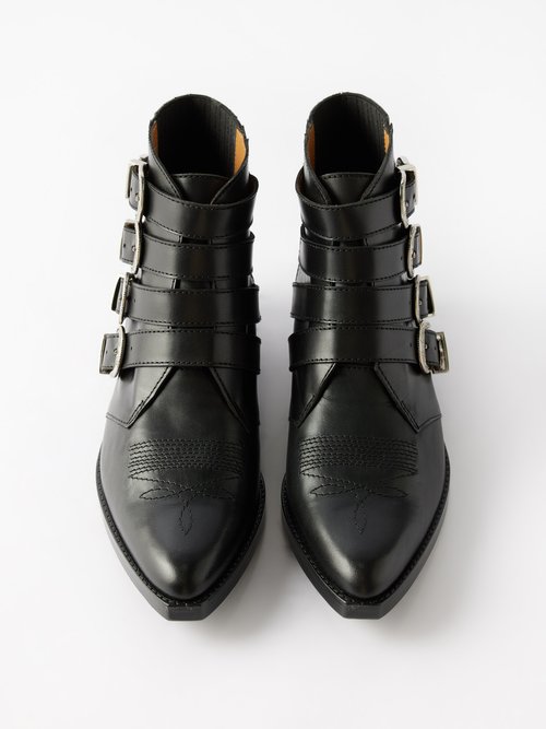 Toga Virilis stud-embellished leather ankle boots - Black