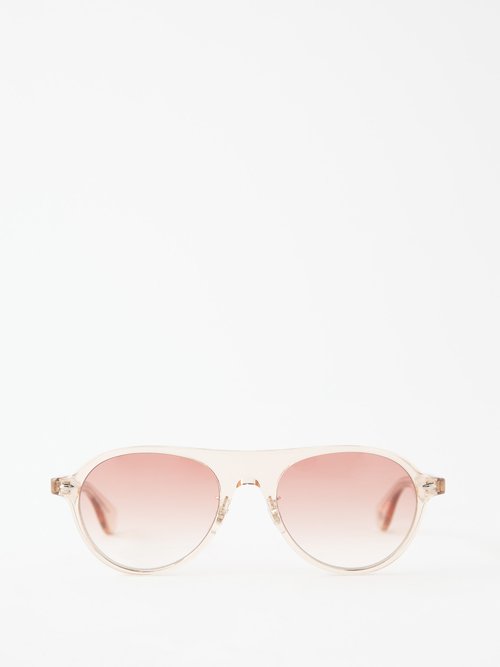 garrett leight - lady eckhart aviator acetate sunglasses mens pink