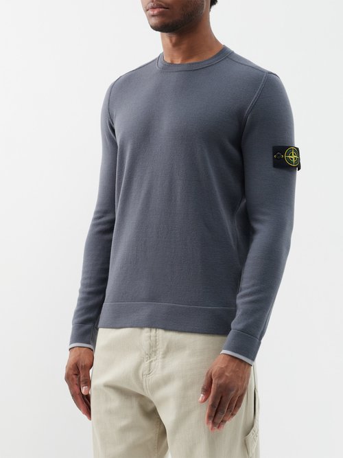 Stone island logo patch jumper hot sale