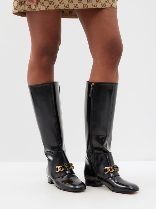 Gucci | Women 35mm Double G Rubber Boots Black 36