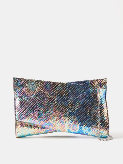 Loubitwist Small Rainbow Strass Clutch Bag