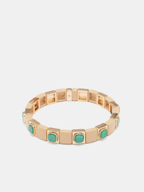 roxanne assoulin - the standout jade and enamel bracelet womens green multi