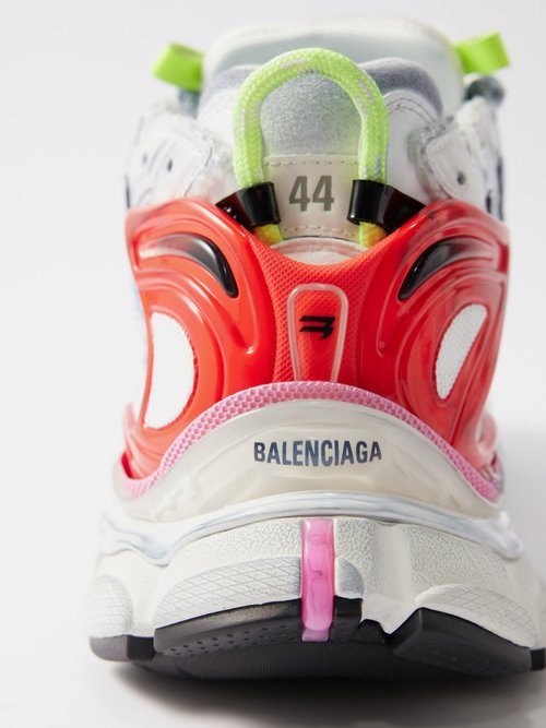 Shop Balenciaga Runner Mesh And Faux-leather Trainers In Multi