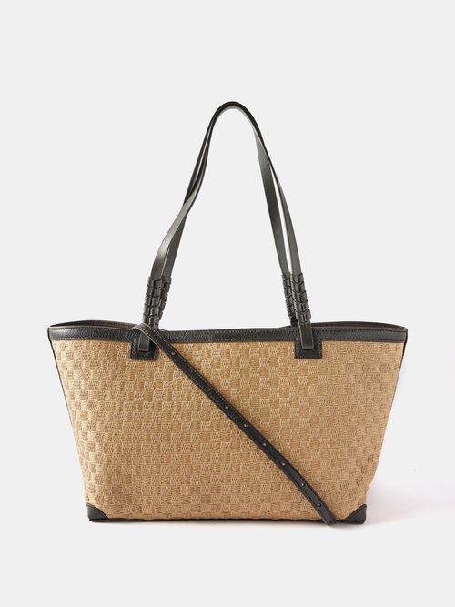 Métier – Cala 32 Medium Raffia Leather-trim Tote Bag – Womens – Beige