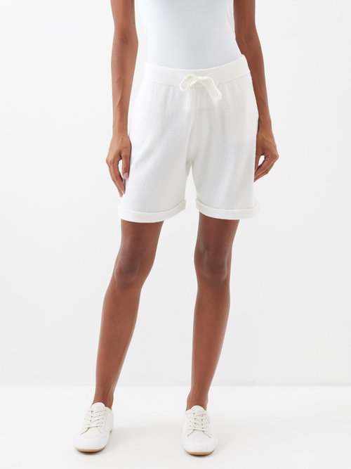 allude - cashmere-knit shorts womens ivory