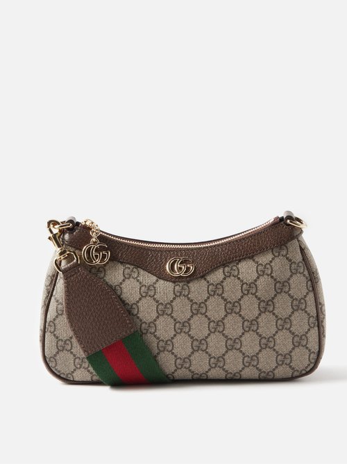 Gucci - 1955 Horsebit Gg Supreme Mini Leather Bag - Womens - Brown Multi
