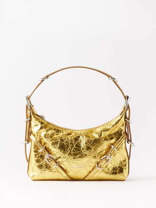 Givenchy Voyou Mini Gold Laminated Leather Bag | ModeSens