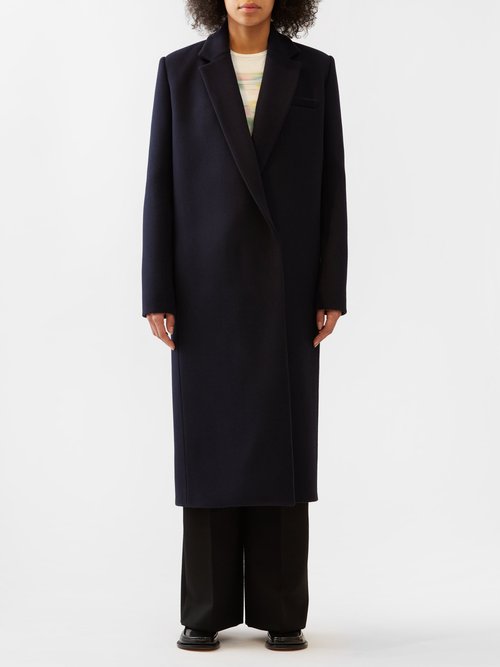 Loewe Oversized Single-breasted Wool-cashmere Coat In Black