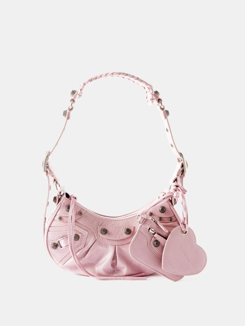 Balenciaga Crush Small Quilted Chain Shoulder Bag 5812 Sweet Pink