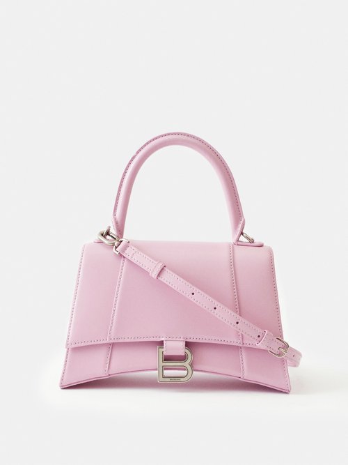 Balenciaga - Authenticated Hourglass Handbag - Leather Pink for Women, Never Worn, with Tag