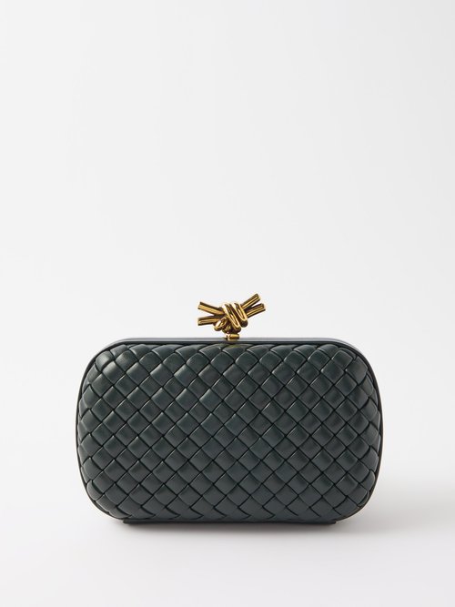 Minaudière Knot À Bandoulière - Dark Green - Bottega Veneta