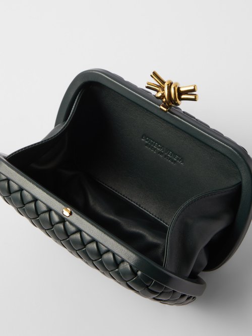 Minaudière Knot À Bandoulière - Dark Green - Bottega Veneta