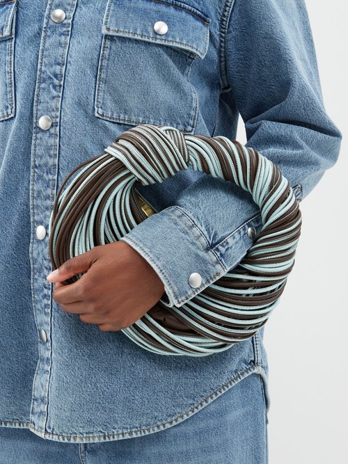 Jodie Mini Boucle Denim Top-Handle Bag