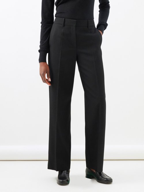 Black Pleated wool tapered trousers, Alexander McQueen