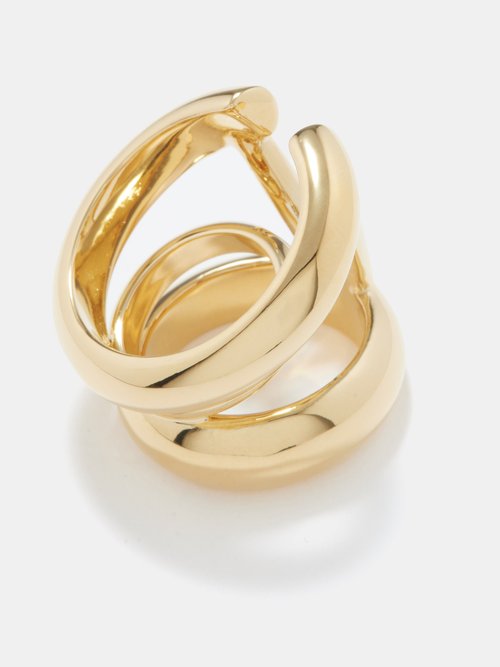 Buy Valentino Garavani V-logo Cutout Ring - Gold At 20% Off