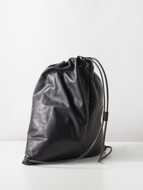 The Row Puffy Backpack In Napa Leather In Blpl Black Pld