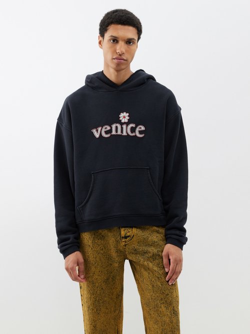 Venice-appliqué Cotton-jersey Hoodie