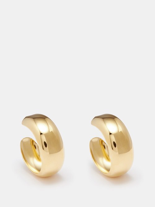 Joolz by Martha Calvo Half Round 14kt Gold-plated Hoop Earrings