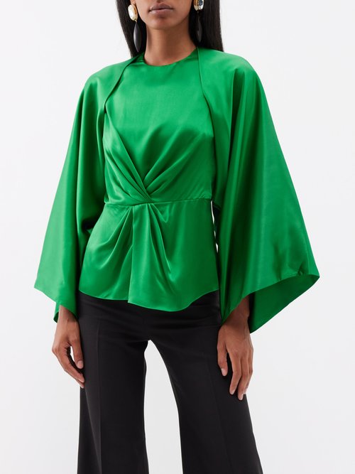Amelia + Paloma Detachable-sleeves Silk Blouse