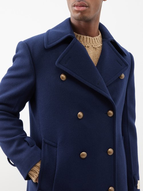 Gucci Kids double-breasted wool coat - Blue