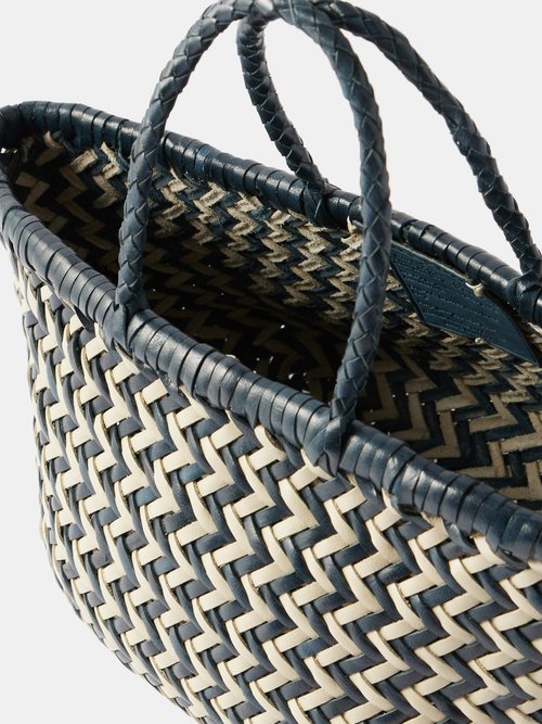 Dragon Diffusion Triple Jump Small Woven-leather Basket Bag 