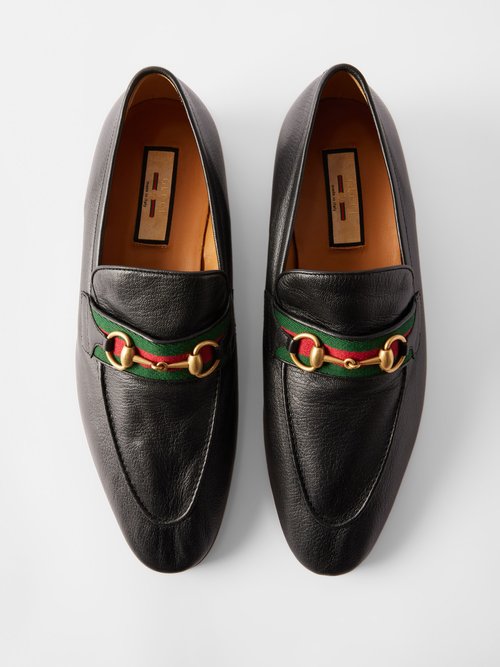 Gucci Men's Paride Web Stripe Bit Loafers