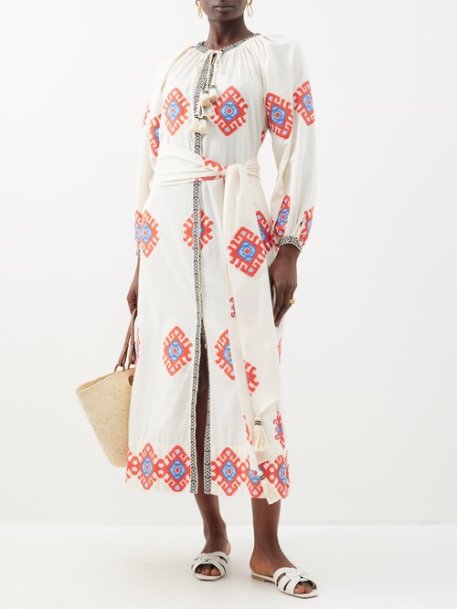 Create Memories Geometric-jacquard Cotton Dress