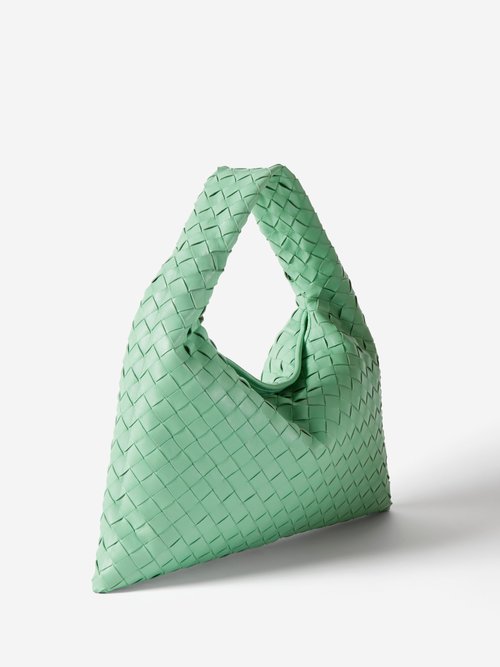 Bottega Veneta Small Hop Leather Shoulder Bag in Green
