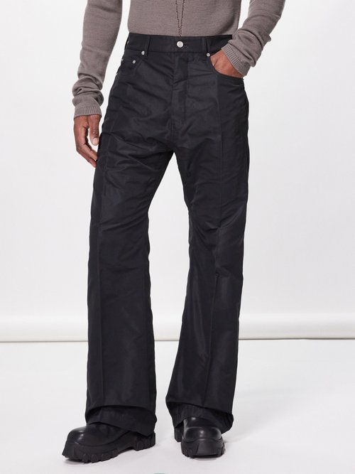 Rick Owens Geth Taffeta Jeans In Black