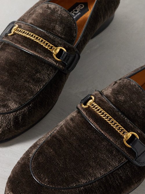 TOM FORD twist-detail burnished-leather loafers - Brown