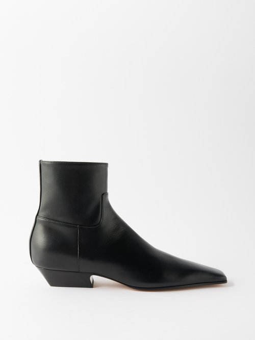 Khaite Marfa Calfskin Ankle Boots In Black