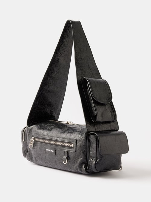 Balenciaga Small Superbusy Crinkle Leather Sling Bag