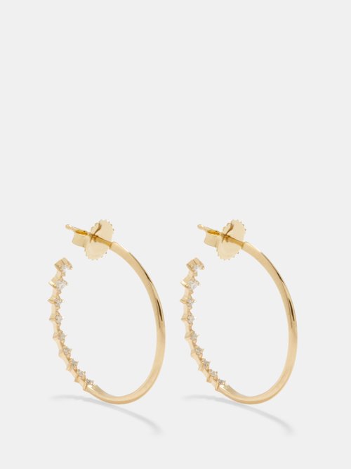 Lizzie Mandler Front To Back Diamond & 18kt Gold Earrings
