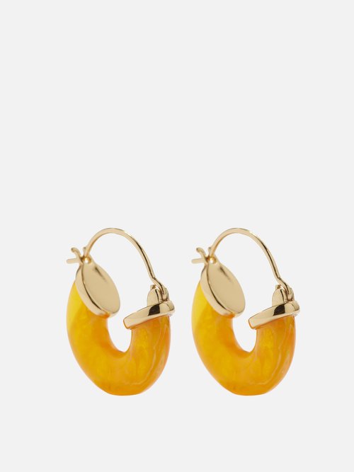 Anni Lu Iconic Gem In A Hoop 18k-gold-plated, Cubic Zirconia & Imitation  Pearl Hoop Earrings in Metallic