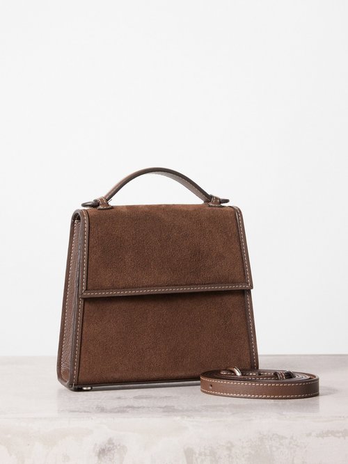 Small Leather-trim Suede Handbag