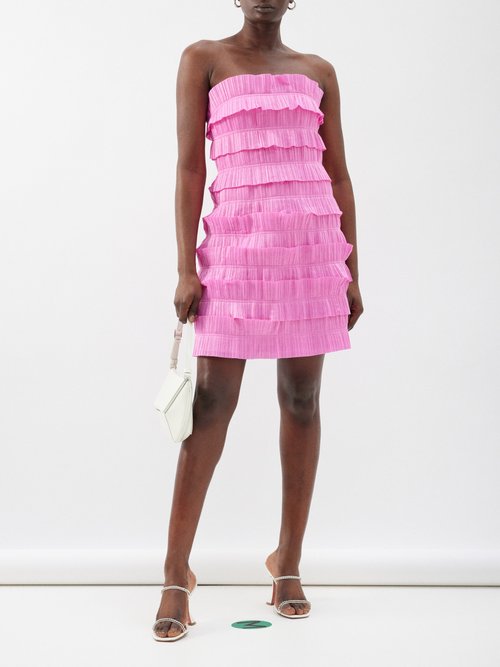 Aje – Palladium Ruffled Mini Dress – Womens – Fuchsia