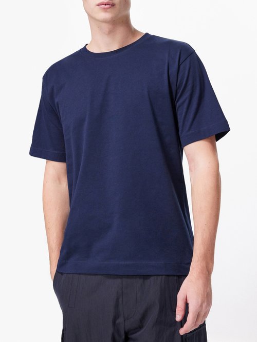 Dries Van Noten Hertz Organic-cotton T-shirt In Navy