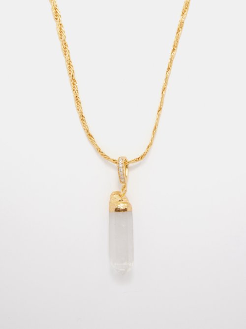 Mommo Crystal & 18kt Gold-plated Necklace