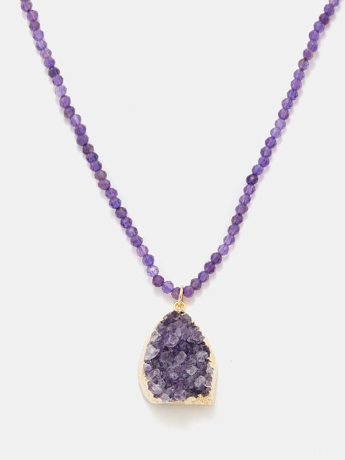 Amethyst & 18kt Gold-plated Necklace