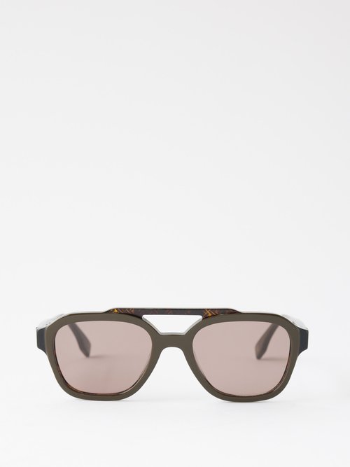 Fendi Rama Round Frame Sunglasses In Black