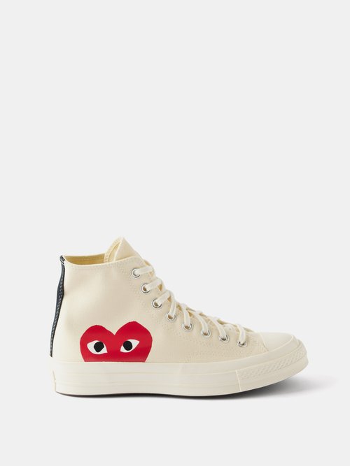 Comme Des Garçons Play Chuck 70 Canvas High-top Trainers In Beige