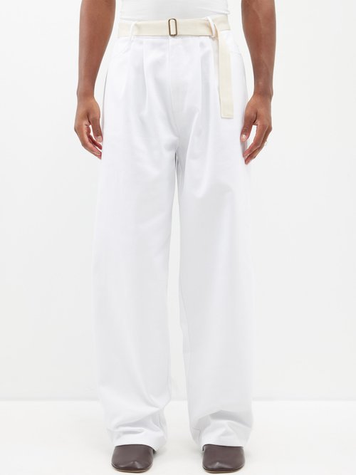 Albus Lumen Wide-leg Tailored Jeans In White