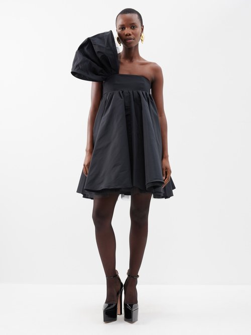 nina ricci - exaggerated-bow taffeta mini dress womens black